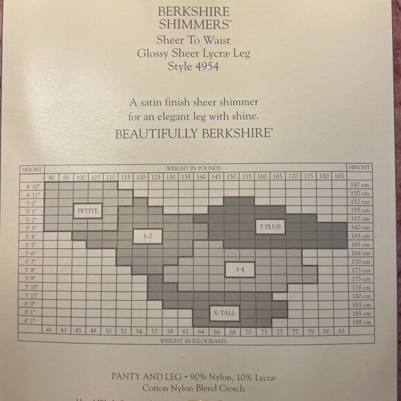 NWT Berkshire Pantyhose Shimmers Sheer Shaper Control Top Tights Black Petite - Picture 8 of 8